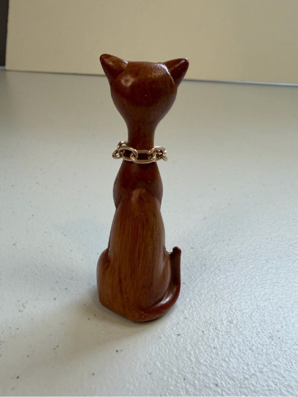 Vintage Mid Century Modern MCM Brown Jewel Eyes Atomic Cat Figurine Statue 1960s - Picture 4 of 6